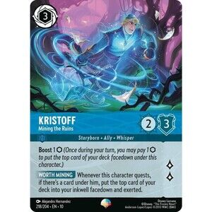 Disney Lorcana Kristoff - Mining the Ruins 218/204 Whispers in the Well Epic